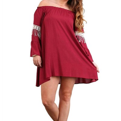 Women's Bell Sleeve Boho Chic Dress - umgee