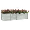 vidaXL Garden Raised Bed Silver Galvanized Steel Large Garden Raised Bed - 3 of 4
