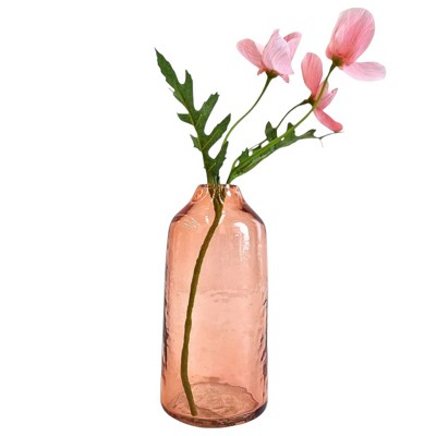 Slickblue Handcrafted Hammered Glass Bud Vase, Available in Multiple Color & Size Options, Ideal for Flower Display