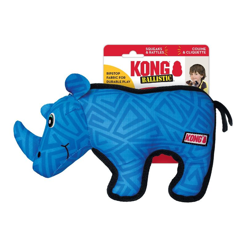 KONG Ripstop Rhino Dog Toy - Blue, 4 of 5