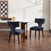 Sapphtopaz Mid Century Modern Dining Chairs Set of 2, Farmhouse Linen Side Accent Chairs Kitchen Chairs with Hardwood Frame for Dining Room, Kitchen - 3 of 4