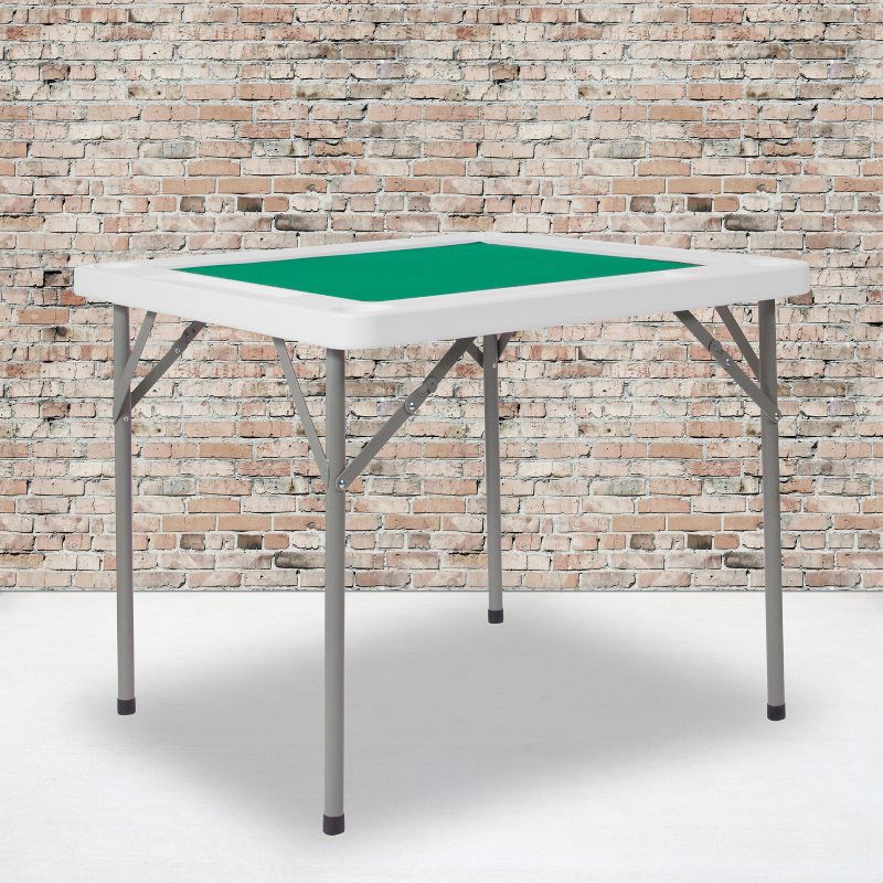 Emma and Oliver 34.5" Square 4-Player Folding Card Game Table with Green Felt and Cup Holders, 2 of 11
