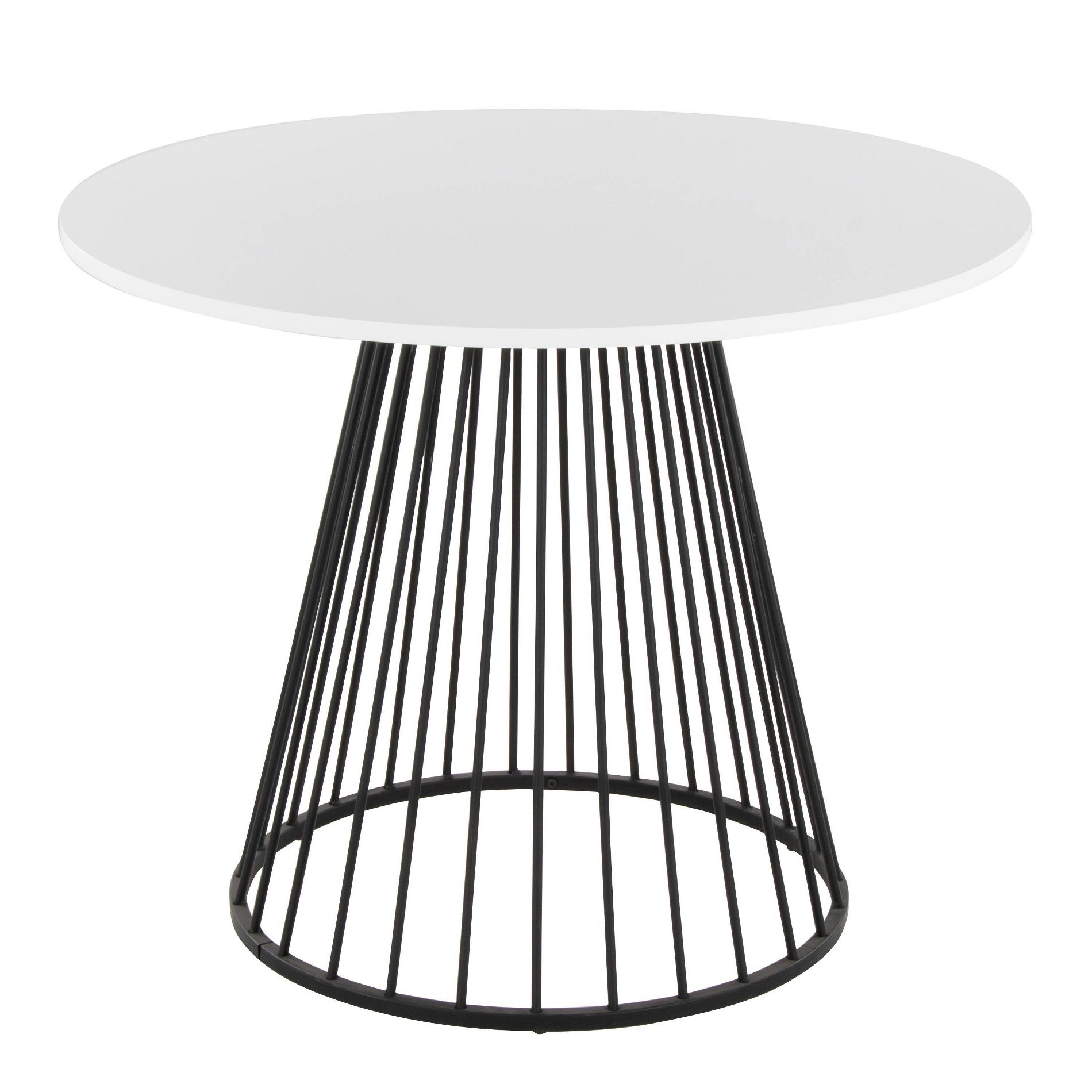 LumiSource Canary MDF Dining Table Black Meal/White