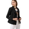 INSPIRE CHIC Women's Notched Lapel Double-Breasted Pea Coat - 2 of 4