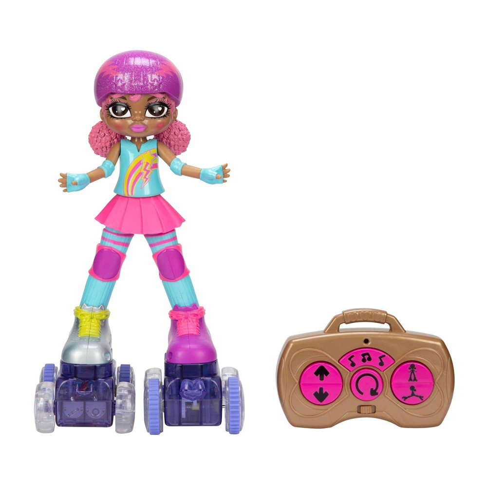 Rock N Rollerskate Lighting Luna Remote Control 11 inch Doll with Lights and Sounds  for Children Ages 3+