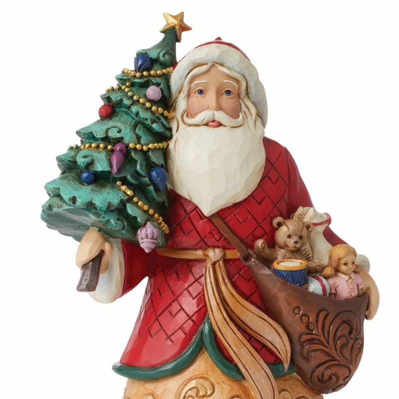 Jim Shore 8.0 Inch Sharing Merriment And Cheer Santa Tree Toy Bag Santa Figurines, 2 of 4