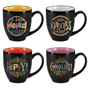 Courtside Market Colorful Sayings 16 oz Bistro Mug 4 Piece Set - 1 of 1