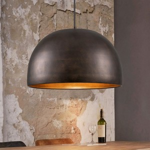 Rennnsan Kavine 15"W 1-Light Dome Industrial Dimmable Pendant in Brown - 1 of 4