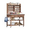 64.9"H Garden Potting Bench Table, Outdoor Kitchen Island with Wheels, Planting Work Bench with Stainless Steel Top for Patio Garden - 4 of 4