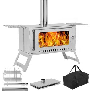 Portable Wood Burning Tent Stove with Pipe & Carry Bag, Stainless Steel Camping Stove for Hot Tents, Cooking, and Backpacking - 1 of 4
