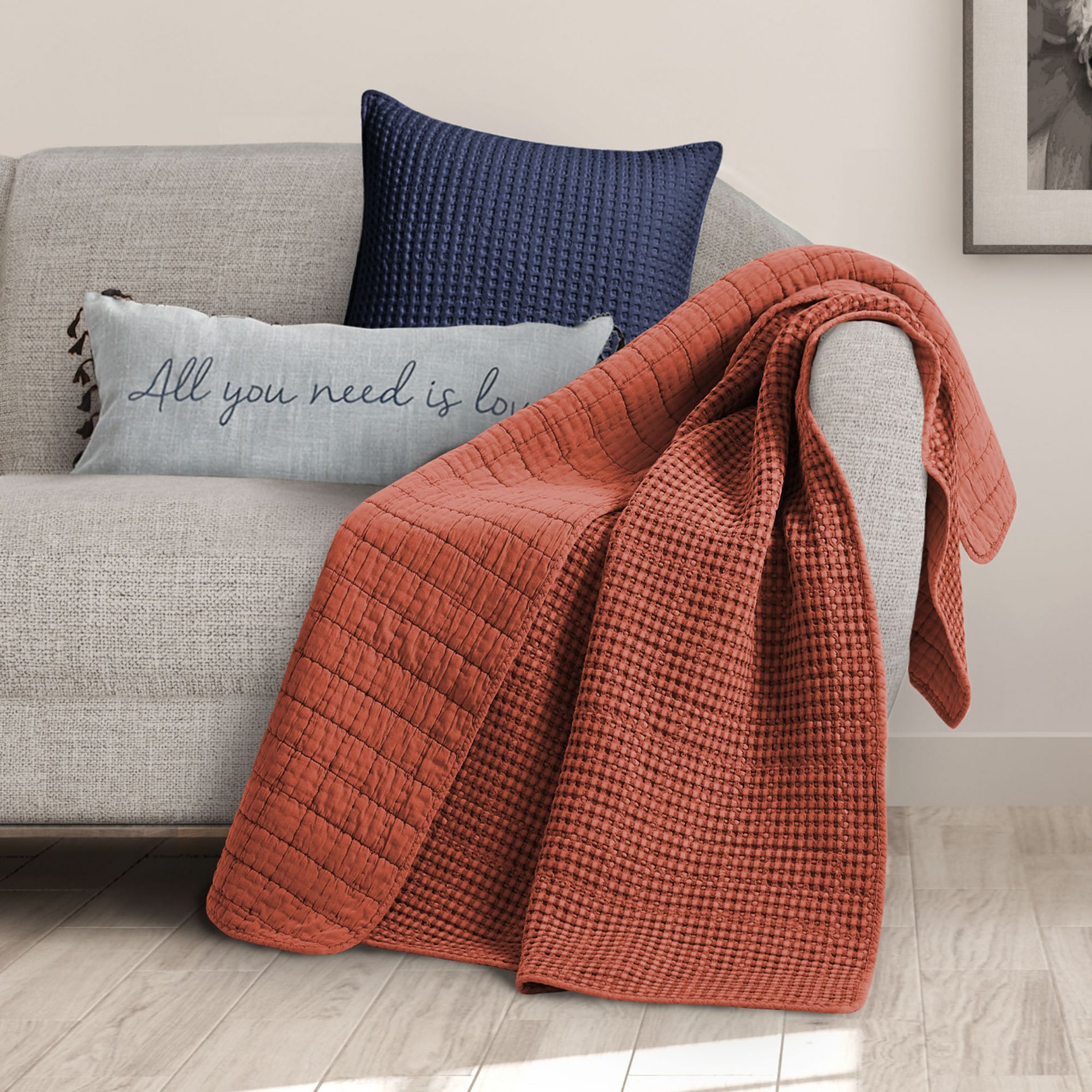 Mills Waffle Quilted Throw - Levtex Home