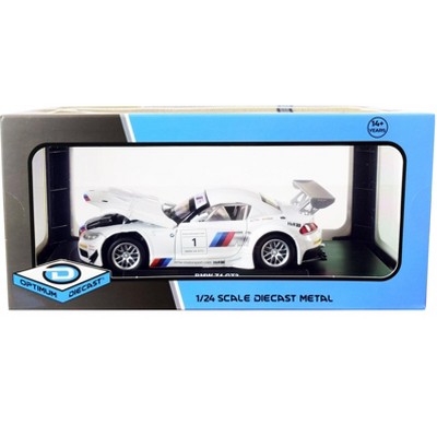 BMW Z4 GT3 #1 White and Silver 1/24 Diecast Model Car by Optimum Diecast