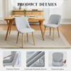 Dining Chairs Set of 2, Upholstered Mid Century Modern Kitchen Chairs with Wood Legs, Comfortable Armless Linen Accent Chair with High Back for Guest - 4 of 4