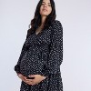Women's Woven Wrap Long Sleeve Mini Dress | Motherhood Maternity - 4 of 4
