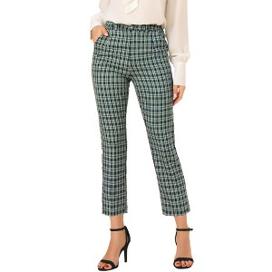 INSPIRE CHIC Women's High Waist Elastic Back Two Slant Pockets Office Work Ankle Pants - 1 of 4