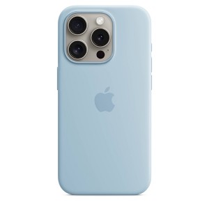 Apple iPhone 15 Pro Silicone Case with MagSafe - Light Blue - 1 of 4