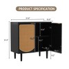 FONTOI Rattan Cabinet with 2 Doors, Boho Sideboard Buffet Cabinet with Storage for Kitchen, Dining Room, Living Room, Black&Brown, 31.6"*31.5"*15.5" - 3 of 4