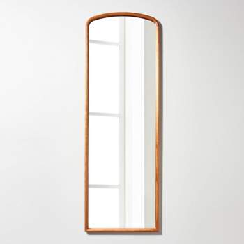  22" x 65" Wood Arched Decorative Floor Mirror Woodgrain - Threshold™ designed with Studio McGee
