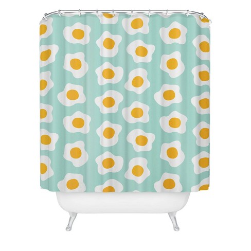 Deny Designs Hello Sayang Eggcellent Blue Eggs Shower Curtain: Abstract Pattern, Woven Polyester, Machine Washable - image 1 of 2