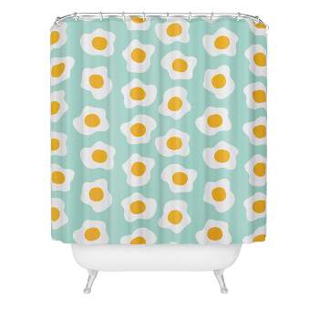 Deny Designs Hello Sayang Eggcellent Blue Eggs Shower Curtain