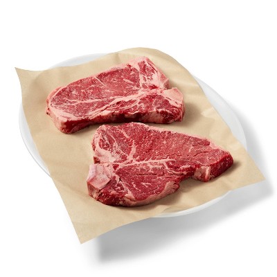 Fresh Angus Beef T-Bone Steak Family Pack - price per lb - Good & Gather™