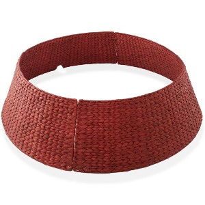 Casafield Water Hyacinth Christmas Tree Collar, Woven Tree Base Cover with Cord Cut Out - 1 of 4