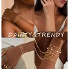 Gold Bracelets for Women Trendy 14K Gold Plated Bracelet for Women Non Tarnish Dainty Stackable Layered - 4 of 4