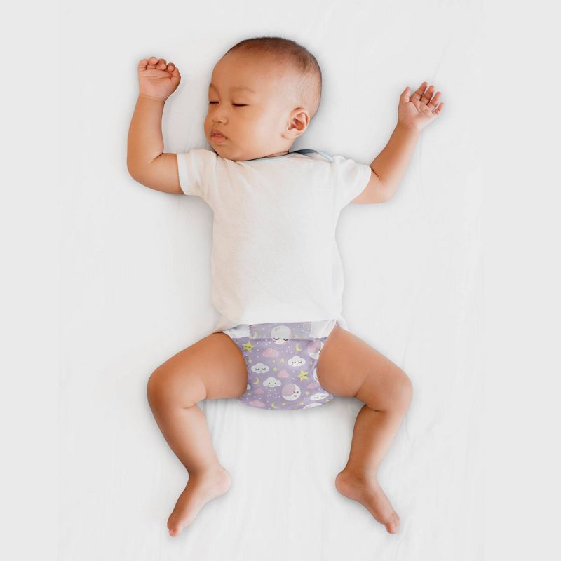 The Honest Company Clean Conscious Disposable Overnight Diapers Cozy Cloud + Star Signs - Size 3 - 60ct, 4 of 5