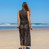 Women's Knit Black Sheer Midi Swimsuit Cover-Up Dress with Daisy Pattern and Front Tie Detail - Cupshe - 4 of 4