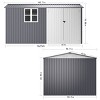 Durable Metal Storage Shed with Sloped Roof, Lockable Double Doors, 6 Vents, and Weather-Resistant Design for Backyard & Garden-Coolbibila - 4 of 4