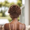 Unique Bargains Women's Wave Curly Short Hair Wig Real Human Hair 4in Brown 1 Pc - 3 of 4