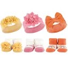 Hudson Baby Infant Girl 12Pc Headband and Socks Giftset, Burgundy Orange Yellow Orange, One Size - image 3 of 3