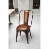 HomeRoots 18" Brown Faux Leather Side Chair - 2 of 3