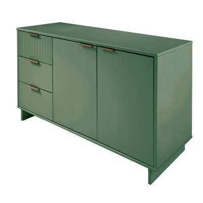 Granville Sage Green 55'' Modern Ribbed 3-Drawer Sideboard