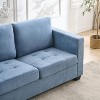 3 Seat Sofa Couch, 89'' Chenille Fabric Upholstered Sofa with Wide Armrest and Removable Headrest, Comfortable Couches with Side Storage - 4 of 4