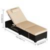Wicker Chaise  Outdoor，Reclining Adjustable Pool Rattan Chaise Chair，Patio Rattan Wicker Chaise Lounge Chair Set of 2,  for Pool Deck - 3 of 4