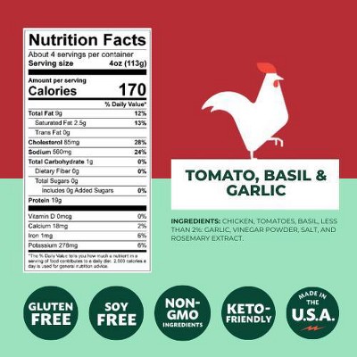 Mighty Spark Tomato Basil & Garlic Ground Chicken - 16oz