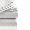 Plazatex Embossed 1800 Series Wrinkle Resistant Stripe All Season Bed Sheet Set, White - image 2 of 3