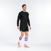 PRO Compression Calf Sleeves, White, Red and Blue Stripe - 2 of 4