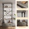 81.3" Tall Bookcase - 5 Tier Bookshelf with Drawers, Vintage Metal Frame, Display Shelf, Storage for Home Office, Living Room, Bedroom, Bathroom - 4 of 4