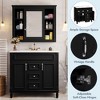 Okak 36" Bathroom Vanity with Ceramic Sink Modern Multi-function Bathroom Cabinet with 2 Soft Closing Doors and 2 Drawers Solid Wood Frame - 3 of 4