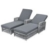 Okak Outdoor Wicker Chaise Lounge with Adjustable Back,1PC/2PCS All-Weather PE Rattan Pool Lounge with Armrests for Patio,Garden,Poolside - 2 of 4