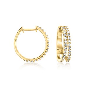 Ross-Simons 0.75 ct. t.w. Lab-Grown Diamond Double-Hoop Earrings in 18kt Gold Over Sterling - 1 of 3