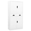 vidaXL Office Filing Cabinet, Durable Steel Design, 2 Lockable Drawers, 3 Adjustable Shelves, White, Load Capacity 198.4 lbs, Assembly Required - 2 of 4