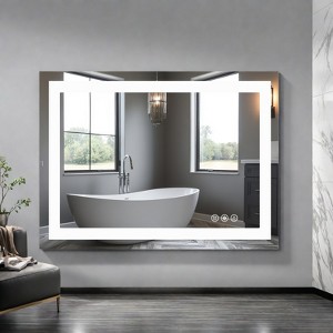 FURNIinspire Bathroom Vanity Mirrors Rectangle Anti-Fog Mirror, 3 Modes Adjustable Brightness Mirror, Wall Mount Bathroom Mirror, Clear, 32"*24" - 1 of 4