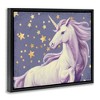 Stupell Industries Purple Unicorn in Starry Sky Floating Frame Canvas Art, Black, 21" x 17" - 2 of 4