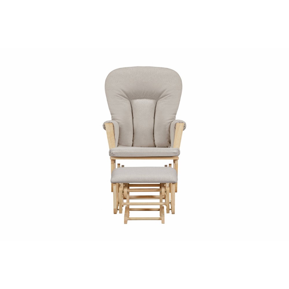 Photos - Garden Furniture Suite Bebe Contempo Wooden Glider/Ottoman - Natural Wood and Latte