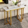 Tangkula Console Table 42" Modern Faux Marble Entryway Table w/ Geometric Metal Frame - 4 of 4