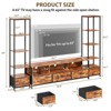 TV Stand for 70" TVs with 2 Five-Tier Bookshelves, Entertainment Center with 5 Drawers, LED Lights & Power Outlets - 2 of 4