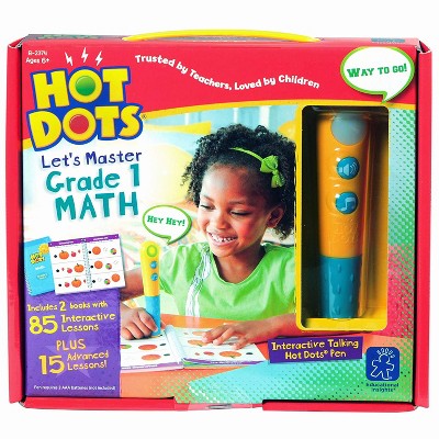 Educational Insights Hot Dots Let's Master Grade 1 Math Set with Talking Pen